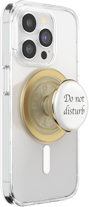 PopSockets Phone Grip for MagSafe, Magnetic Holder- Resin DND | Removable, For Kindle / Android / iPhone, With Magnet, White, Enamel, Designs