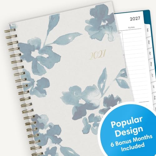 Blue Sky 2027 Weekly & Monthly Planner Calendar, 5"x8", Bakah Blue