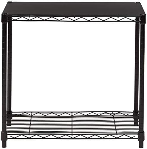 Amazon Basics 2-Shelf Stackable Storage, 13.3" D x 23.2" W x 22.2" H, Black