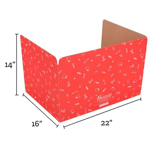 Really Good Stuff Large Privacy Shields Set of 12, Red, Matte Finish