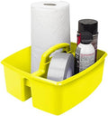 Storex 2-Compartment Large Craft Caddy – Multipurpose Classroom Organizer with Handle, Yellow, 1-Pack (00957C06C)