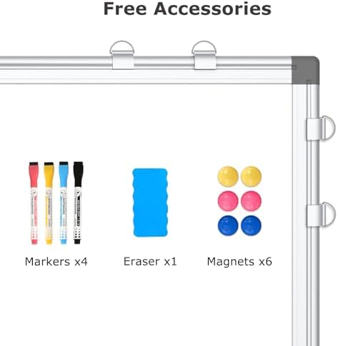 Magnetic Dry Erase White Board Cork Board Combo for Wall with Accessories