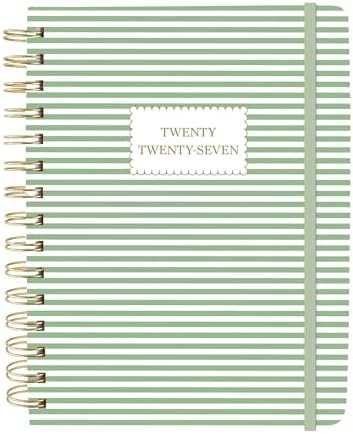 Graphique Stripes 18 Month Planner, July 2026 – Dec. 2027, Hardbound Spiral Planner with Monthly Tabs, Holidays & Reminder Stickers, 6” x 8”