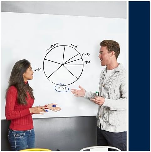 Quartet Magnetic Glass Dry Erase White Board, 4' x 3' Anti-Glare Whiteboard for Wall, InvisaMount Frameless, White (Q014735F01IMW)