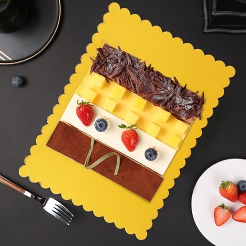50 Pcs Gold Cake Boards, 14 x 10 Inch Rectangular