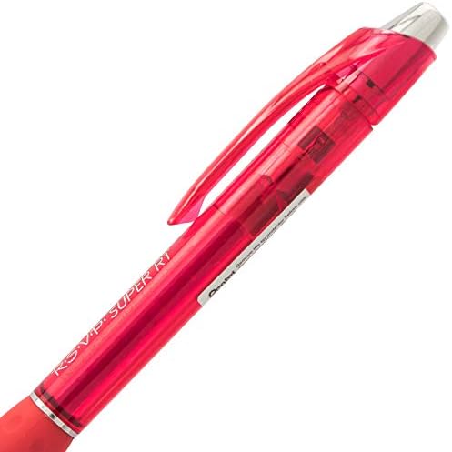 Pentel RSVP Super RT Ballpoint Pen, (0.7mm) Fine Line, Red Ink (BX477-B)