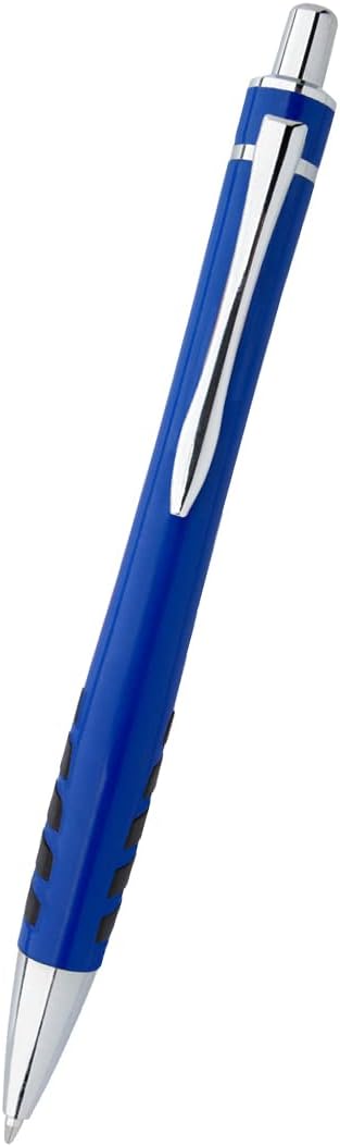 ExpressDesigns™ - Your Name or Imprint on our Custom Printed Addison Ballpoint Pen - Rubber Grip For Writing Comfort And Control, black ink, medium point - 12 Pack (Dark Blue)