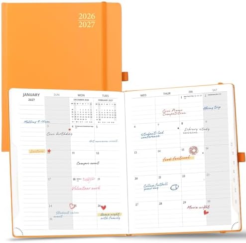 POPRUN Monthly Planner 2026-2027, Large-8" x 10", 18 Month Calendar Book