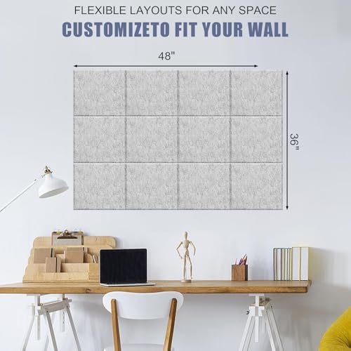 48" x 36" Large Felt Bulletin Board & Cork Board Alternative, Silver Gray