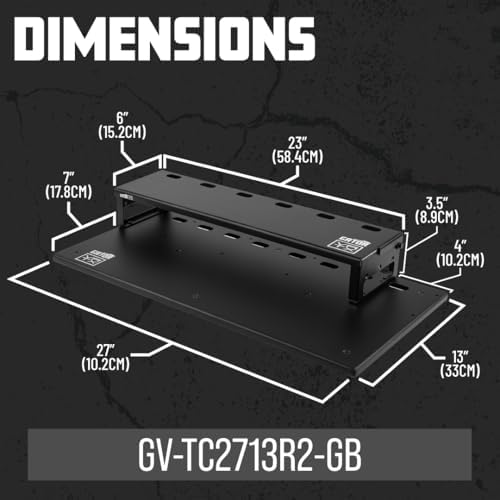 Vertex by Gator Tour Compact Series 27" x 13" Pedalboard & Riser w/Padded Gig Bag, (GV-TC2713R2-GB)