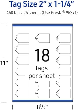 Avery Printable Rectangle Scalloped Tags, Sure Feed Technology, 2" x 1-1/4", Glossy White Cardstock, Print-To-The-Edge, Laser/Inkjet Printable, 450 Total, Great for Custom Gift or Branding Tags