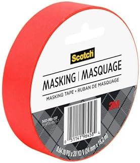 Scotch Expressions Masking Tape, .94 in x 20 yd, 6 Rolls, Primary Red