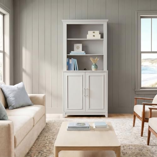 Martha Stewart Lily Pond Modular Base Cabinet and Hutch, Sharkey Gray
