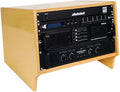 Sound Town DIY 6U Angled Desktop Turret Studio Rack with Solid Baltic Birch Plywood, Golden Oak, Assembly Required (SDRK-Y6SL)