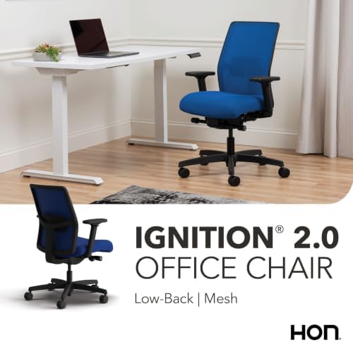 HON Ignition 2.0 Low Back Ergonomic Office Chair, Desk Chair, Cobalt