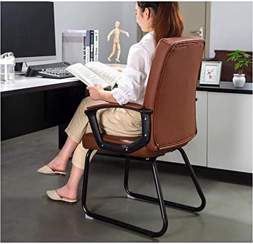 Office Life Executive Recline Computer Chair Home Ergonomic Office Chair Comfortable Sedentary Boss Chair Gaming Chair Backrest Learning Writing Chair Office Chair (Colour: Black Linen) (Brown Pu