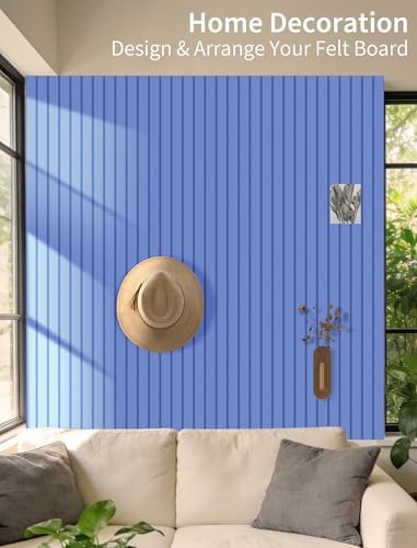 48" x 36" Cork Board Alternative, 12 Pack Felt Bulletin Board Tiles with 30 Adhesive Tabs Wall Push Pin Board for Office Classroom Bedroom Decor