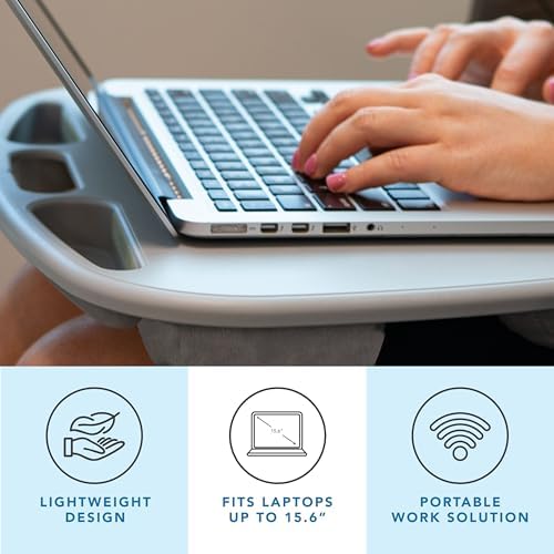 LAPGEAR MyDesk Lap Desk – Cool Gray, Fits 15.6” Laptops
