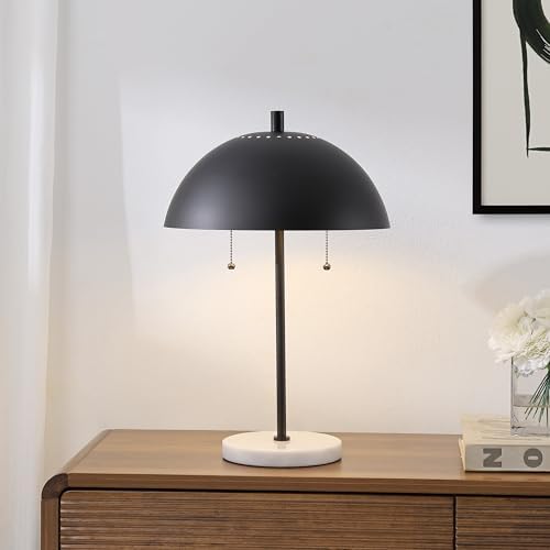 JONATHAN Y Ella 2-Light Table Lamp 20.7" Metal Marble, Black/White