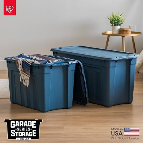 IRIS USA 4-Pack 31 Gal Heavy Duty Storage Totes with Lids, Navy