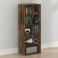 Furinno Basic DVD Shelf, 5-Tier CD Rack, Cube Storage, Amber Pine | 11 x 17 x 44, Open Shelf for DVD Blueray Game Disc, Organizer Media Shelf, for Living Room, Bedroom, Home Office