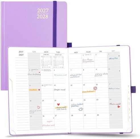 POPRUN Monthly Planner 2027-2028, 6.25" x 8.5", 18-Month Calendar Book
