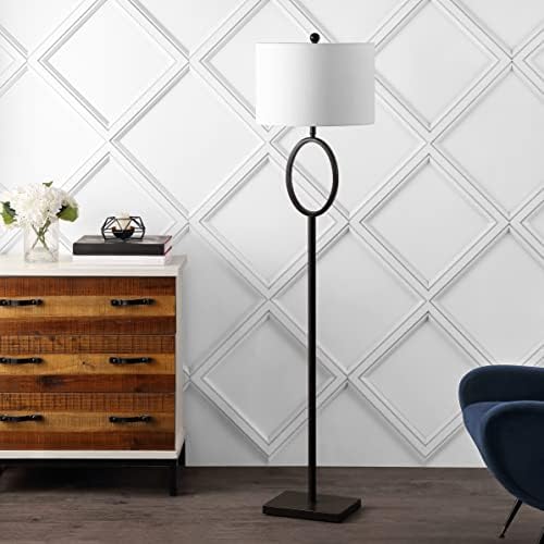 JONATHAN Y April 61" Metal LED Floor Lamp Hoop Design, Oil Rubbed Bronze