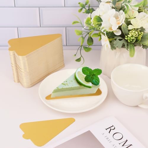 600 PCS 4.6 inch Mini Cake Boards, Premium Triangle Golden Mousse Cake Boards, Versatile Cupcake Bases & Dessert Displays, Perfect for Parties and Special Occasions