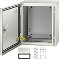 VEVOR NEMA Steel Enclosure, 12" x 10" x 6" NEMA 4X Steel Electrical Box, IP66 Waterproof & Dustproof, Outdoor/Indoor Electrical Junction Box, with Mounting Plate