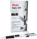 Pentel QUICK CLICK Mechanical Pencil (0.5mm), Black Barrel, Box of 12 (PD215A)