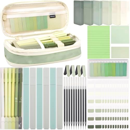 Aesthetic School Supplies Pencil Pouch - 47Pcs Pencil Case Stationary Set