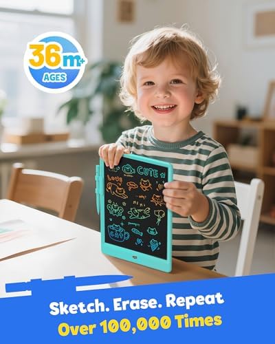 TEKFUN Kids Toys 10Inch LCD Writing Tablet, Mess Free Coloring Doodle Board, Drawing Pad for Kids Games Educational Toys for Ages 3-10 Girls Boys (Green) (Pack of 2)