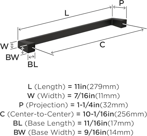Amerock 10-1/16" Blackrock Black Bronze Drawer Pull