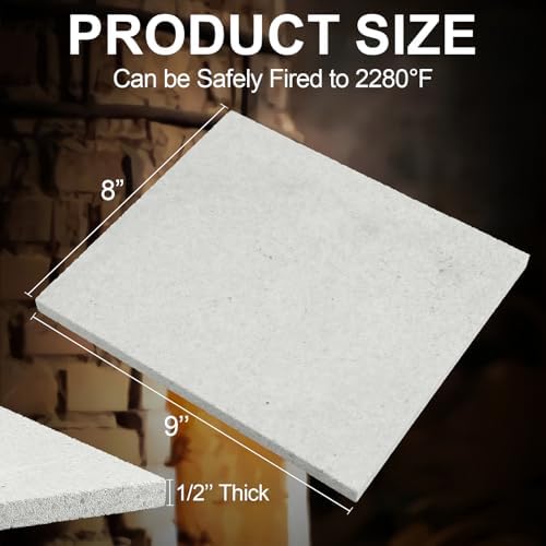 Weysat Square Kiln Shelf for Glass Fusing and Ceramics, Use in Any Kiln(8 x 9 x 0.5 Inch,1250℃)