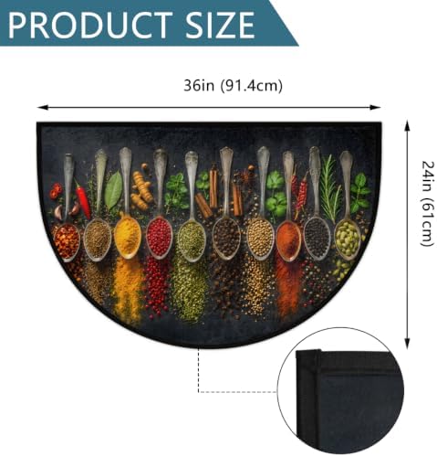 Spice Pattern Half Round Door Mat Welcome Entrance Rug Outdoor Indoor