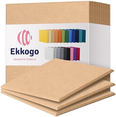 Acoustic Panels 12-Pack Soundproof Wall Panels 12"X12"X0.4" Sound Panels High Density Sound Dampening Panels - [Soft Camel Square]