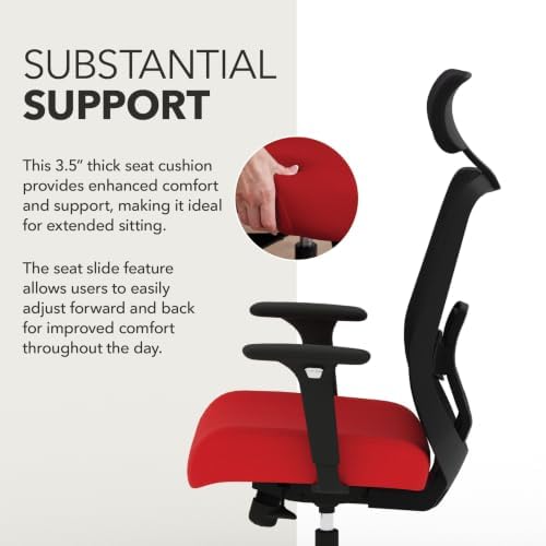 HON Altern Ergonomic Office Chair, Office Desk Computer Chair, Ruby