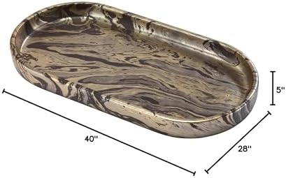 Nicole Miller - Vanity Tray, Resin Multipurpose Organizer, Resin Bathroom Accessories, Ideal for Kitchen & Bathroom, Dorm Room Essentials (Harper Collection, Black/Gold)