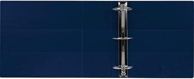 Staples Heavy‑Duty View Binder, 4" D‑Ring, Navy Blue, Reinforced Spine, High‑Capacity 3‑Ring Binder for School & Office Organization