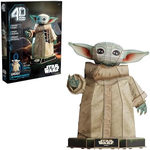 4D Build, Star Wars Grogu 3D Model Kit, Star Wars Collectibles & Desk Decor, Adult Puzzle, Building Toys, 103 Pieces, 3D Puzzles, Gift Ideas for Ages 12 & Up