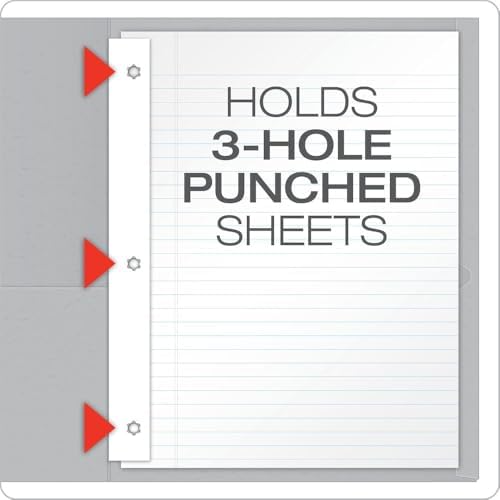 Oxford Two-Pocket Folders w/Fasteners, Gray, Letter Size, 25 per Box (57705)