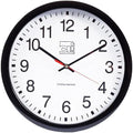 Charles Leonard Round Wall Clock, 14 Inch Thinline Quartz with 12 Inch Dial, Analog with Second Hand, Black/White (76820)