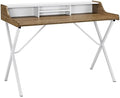 Modway Bin Contemporary Modern Writing Desk With Storage Cubbies in Walnut