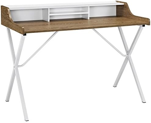 Modway Bin Contemporary Modern Writing Desk With Storage Cubbies in Walnut