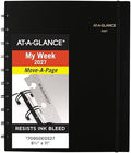 AT-A-GLANCE 2027 Appointment Book Planner, Weekly & Monthly, 8.75" x 11", Quarter-Hourly, Move-A-Page, Black (70950E0527)