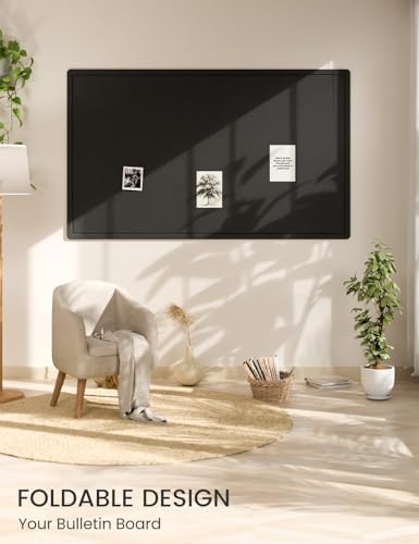 Fluxynara 59" x 35.4" Large Bulletin Board, Black