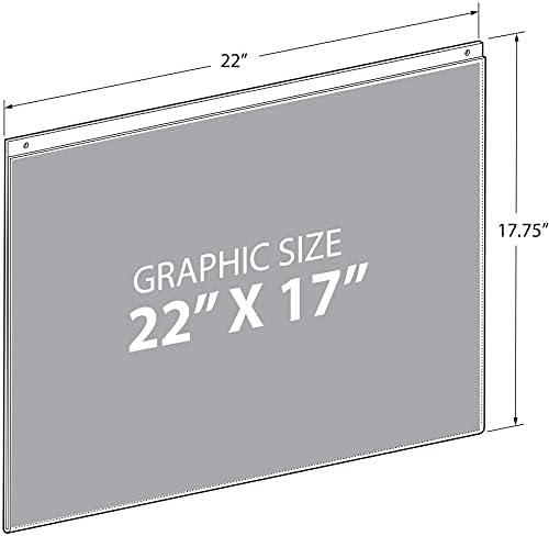 Azar Displays 162729 22-Inch Width by 17-Inch Height Wall U-Frame with Pre-Cut Hanging Holes, 10-Pack