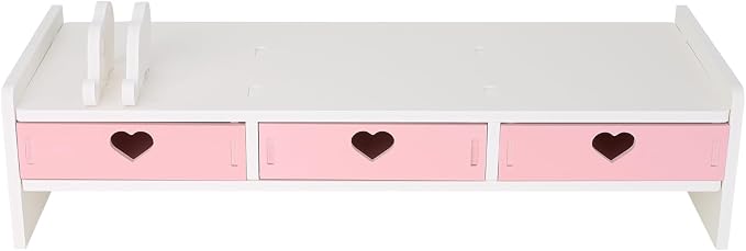 Cute Monitor Stand Kawaii Desk Organizer Cute Desk Organizer with Drawers Monitor Riser Computer Stand