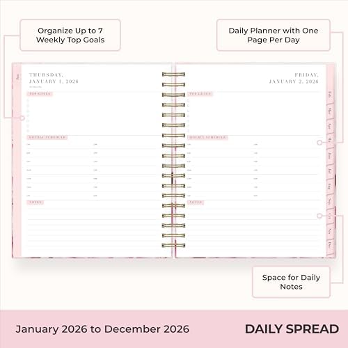 Blue Sky Rachel Parcell 2026 Daily & Monthly Planner Calendar, 5"x8", Peony