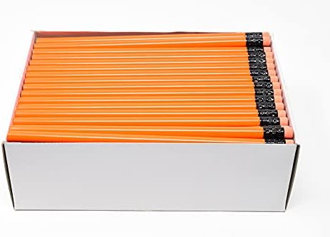 Pencil Guy Blank Neon Round Pencils, Neon Orange